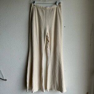 Rosetta Getty Cream Textured Flared Pants